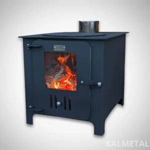 Krāsns - kamīns 8kW ar šamotu un plīti