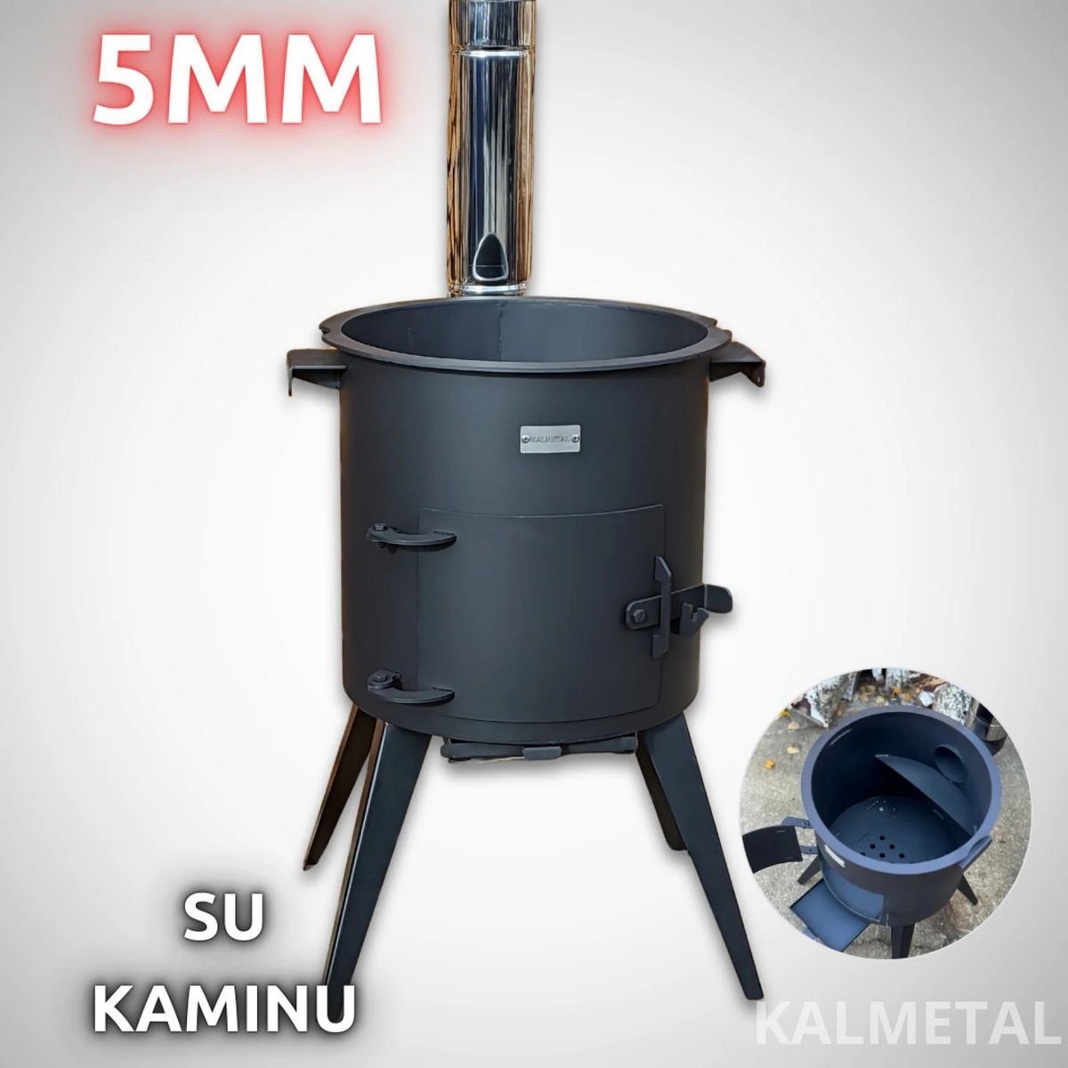 PREMIUM no 8L līdz 22L 5MM krāsns ar skursteni
