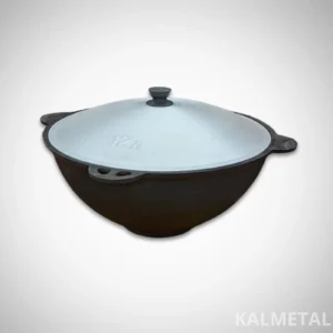Uzbeku kazana pods no 8L līdz 22L Namangan ar plakanu dibenu un vāku